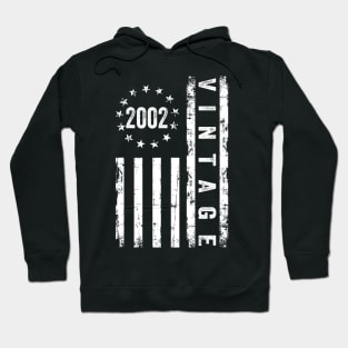 22 Years Old Gifts Vintage 2002 American Flag 22nd Birthday Hoodie